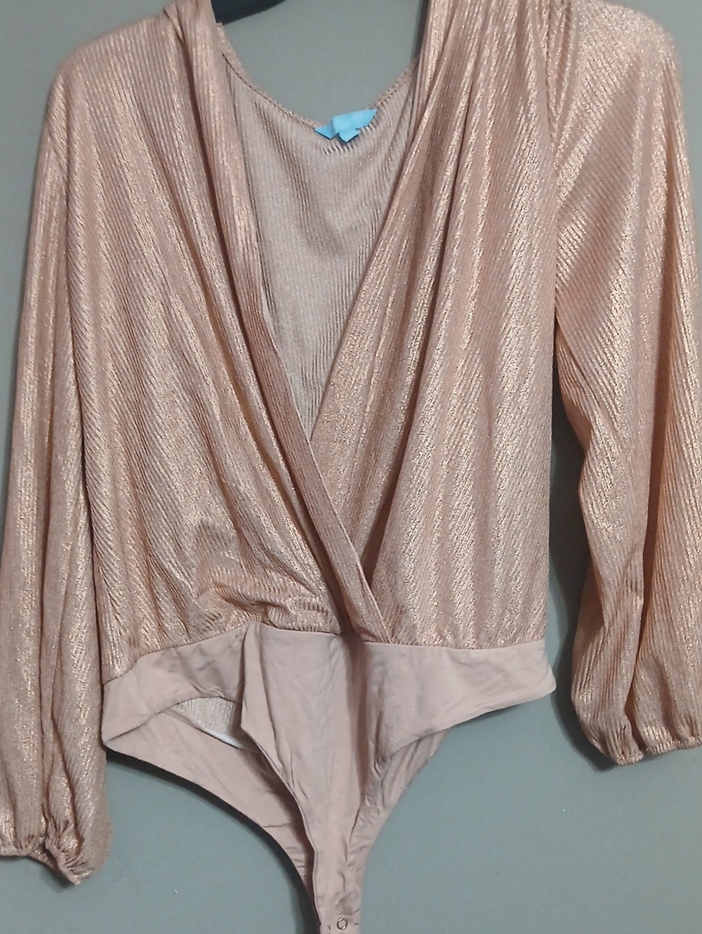 Draper James Metallic Peach Wrap Bodysuit